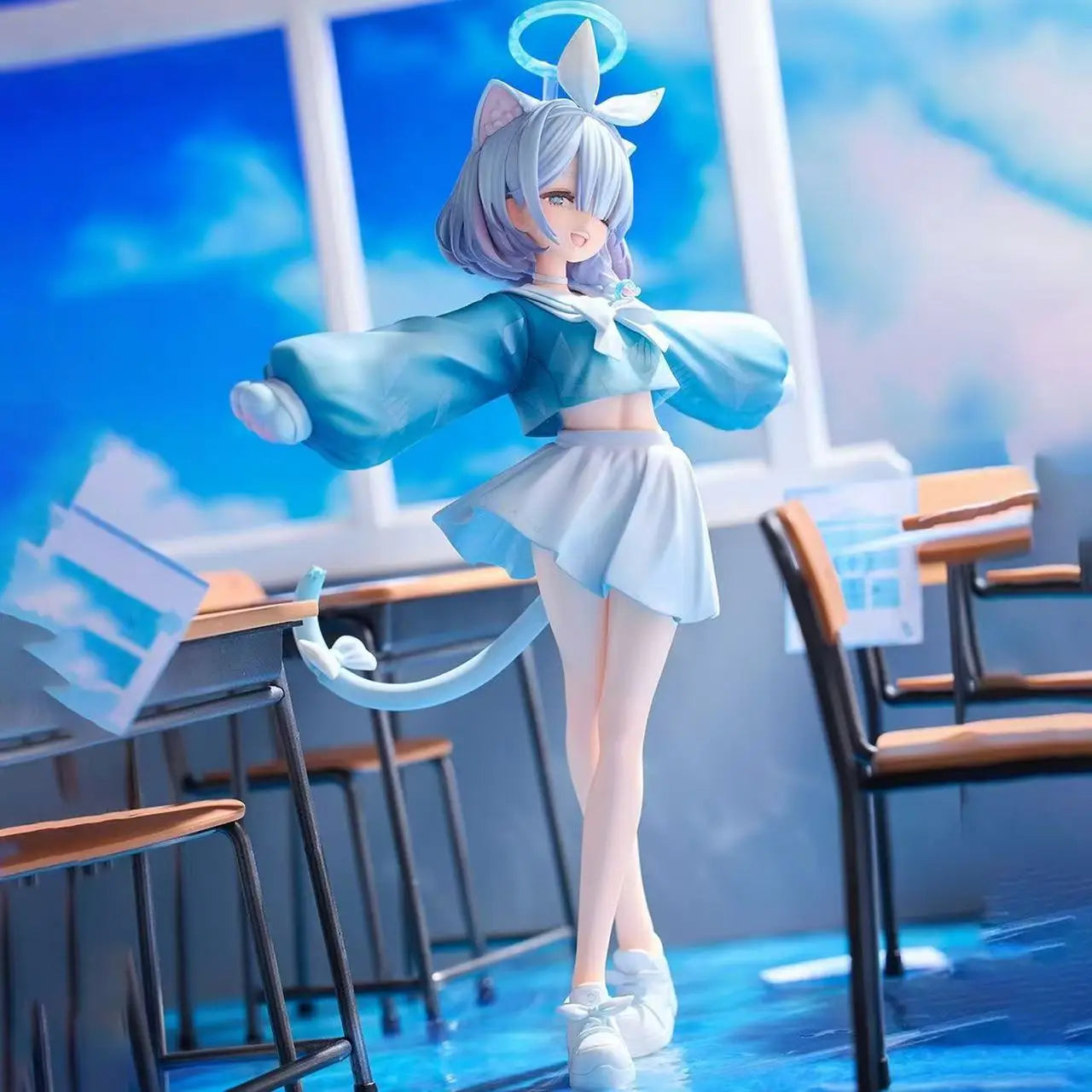 Aroha Blue Archive  Ear Sailor orm PVC Figure Gng Desktop Ornament 8+ Static Model Collectible Anime Japan
