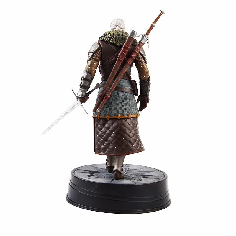 24cm Witcher 3 Geralt Game Action Figure Pvc Collectible Model Toys Ornament Desktop Decorations Statue Doll Birthday Gift