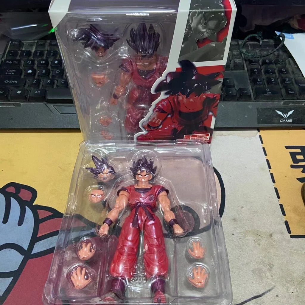 15cm Dragon Ball Anime Figures Kaioken Sun Goku Action Figure Statue Model Doll Collection Toys Gifts