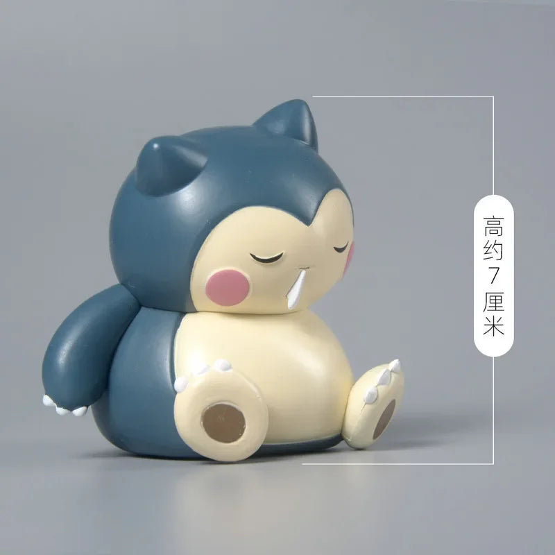Pokemon Sleeping Version Figure Set Psyduck & Snorlax, Cute 6-7cm Desk Model for Collection Decoration