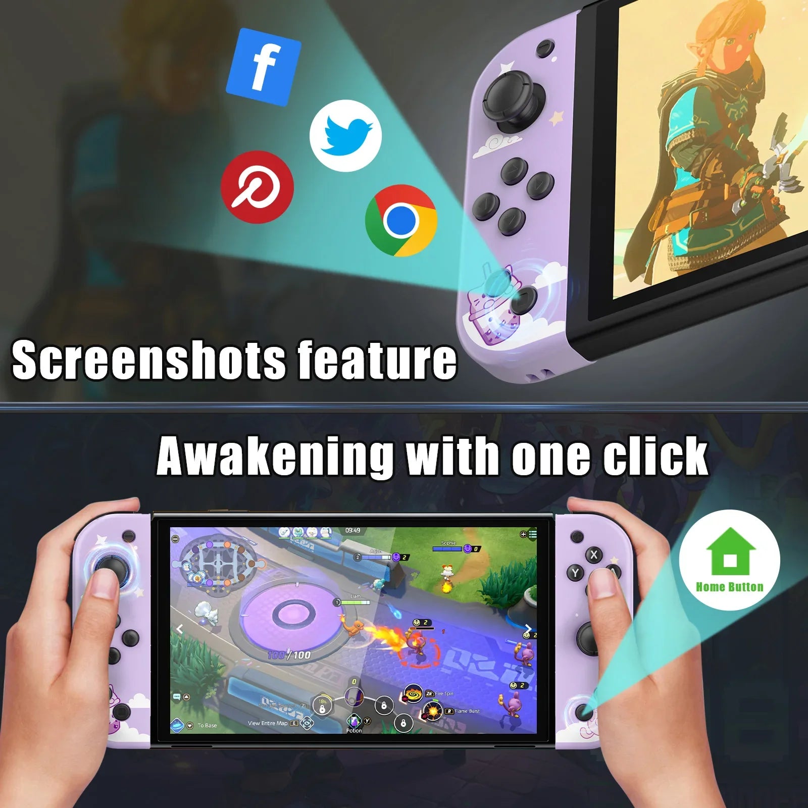 Mini Joypad For Nintendo Switch/Ios/Android/Pc Gamepad For Remote Controller With Wake-Up Function Motion Control/Dual Vibration