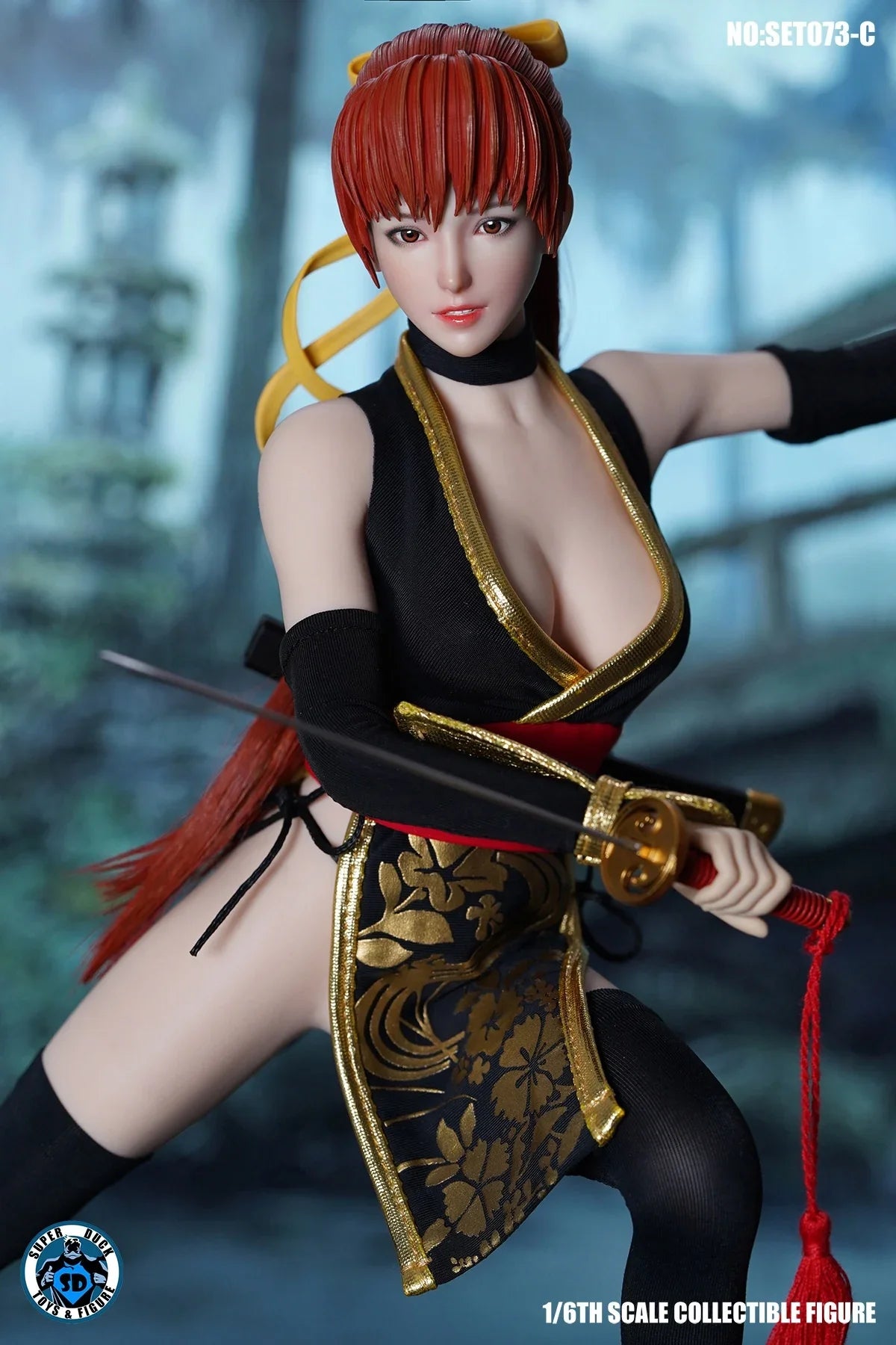 in Stock SUPER DUCK SET073 1/6 Sexy Female Ninja Head Sculpt Costume Clothes Set Model Fit 12'' TBLeague S10D Action Figure Body