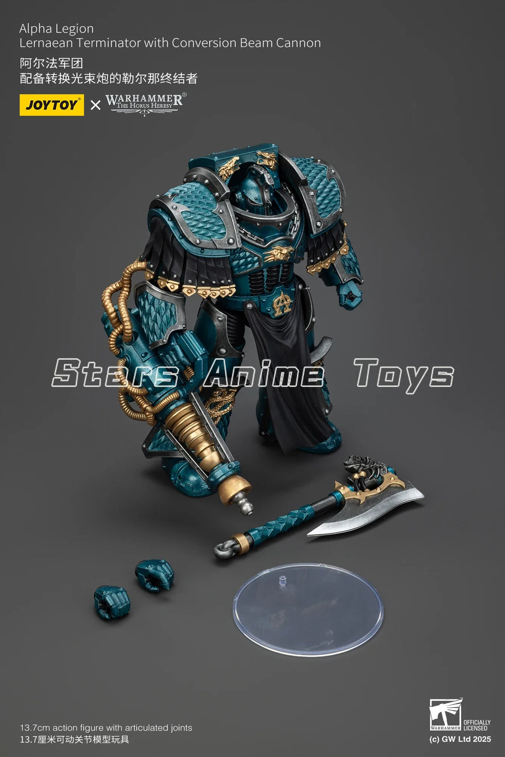 JOYTOY 1/18 Action Figure Warhammer The Horus Heresy Alpha Legion Lernaean Terminator with Conversion Beam Cannon Toy