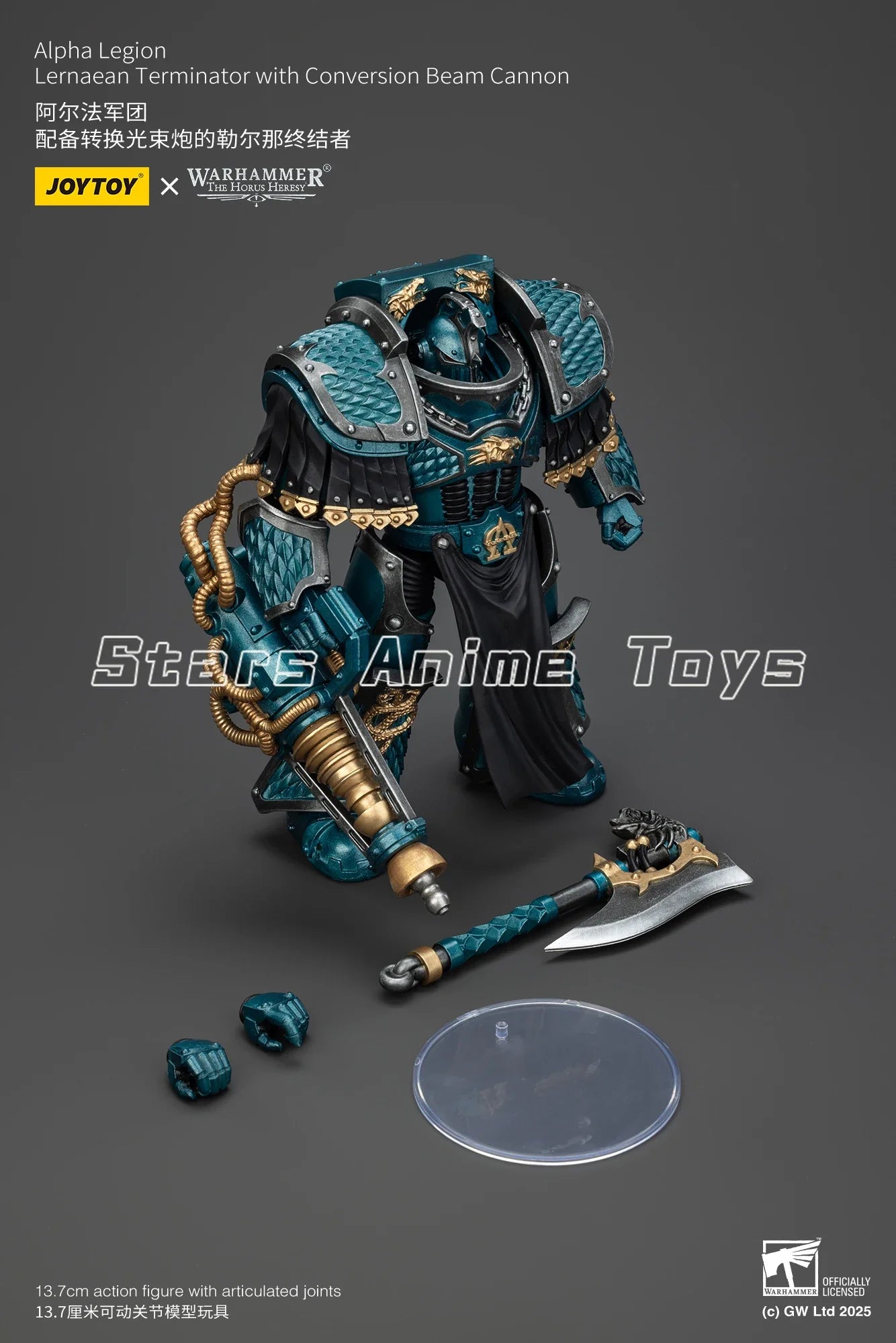 JOYTOY 1/18 Action Figure Warhammer The Horus Heresy Alpha Legion Lernaean Terminator with Conversion Beam Cannon Toy