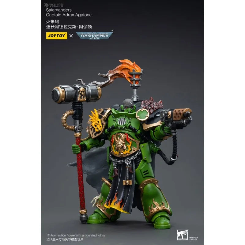 JOYTOY Genuine JOYTOY X Warhammer 40K Series Captain Adrax Agaton of The Astat Fire Lizard Company 1/18 Movable Model Boy's Gift