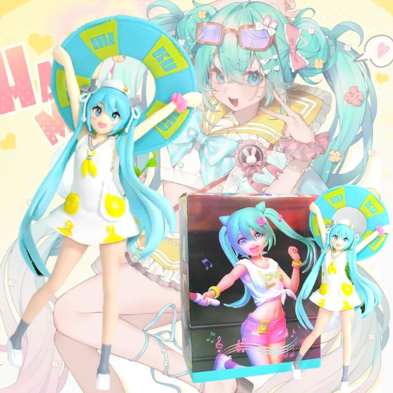 New 20cm Fashion Hatsune Miku Anime Figure Cheerleader Hatsune Miku Action Figures Kawaii Girl Figurine PVC Collection Model Toy
