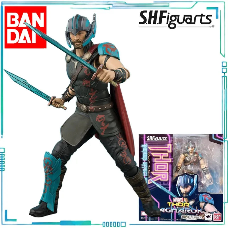 Bandai Genuine S.H.Figuarts SERIES Thor: Ragnarok THOR and  Hulk Finished Product Movable Model Retro Toy Collection As A Gift