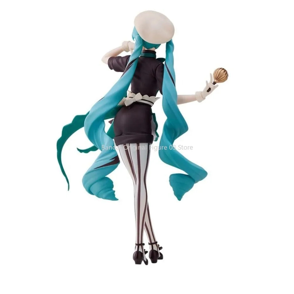 Original SEGA Vocaloid Anime Figures Hatsune Miku Dark Chocolate Pastry Chef Collectible Model Dolls Toys Gifts for Kids Girls