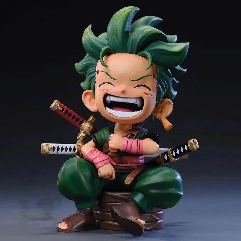 13cm Anime Figure One Piece Monkey D Luffy Roronoa Zoro Kawaii Toys Q Figural Nendoroid Car Decoration PVC Model Gift