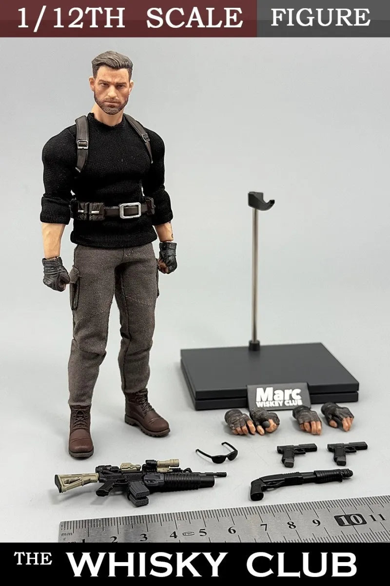 In Stock 1/12 Scale Bigaddict Target 001 Whiskey Club Killer Mark Action Figure Collection Decoration Ornament Model Toy Gifts