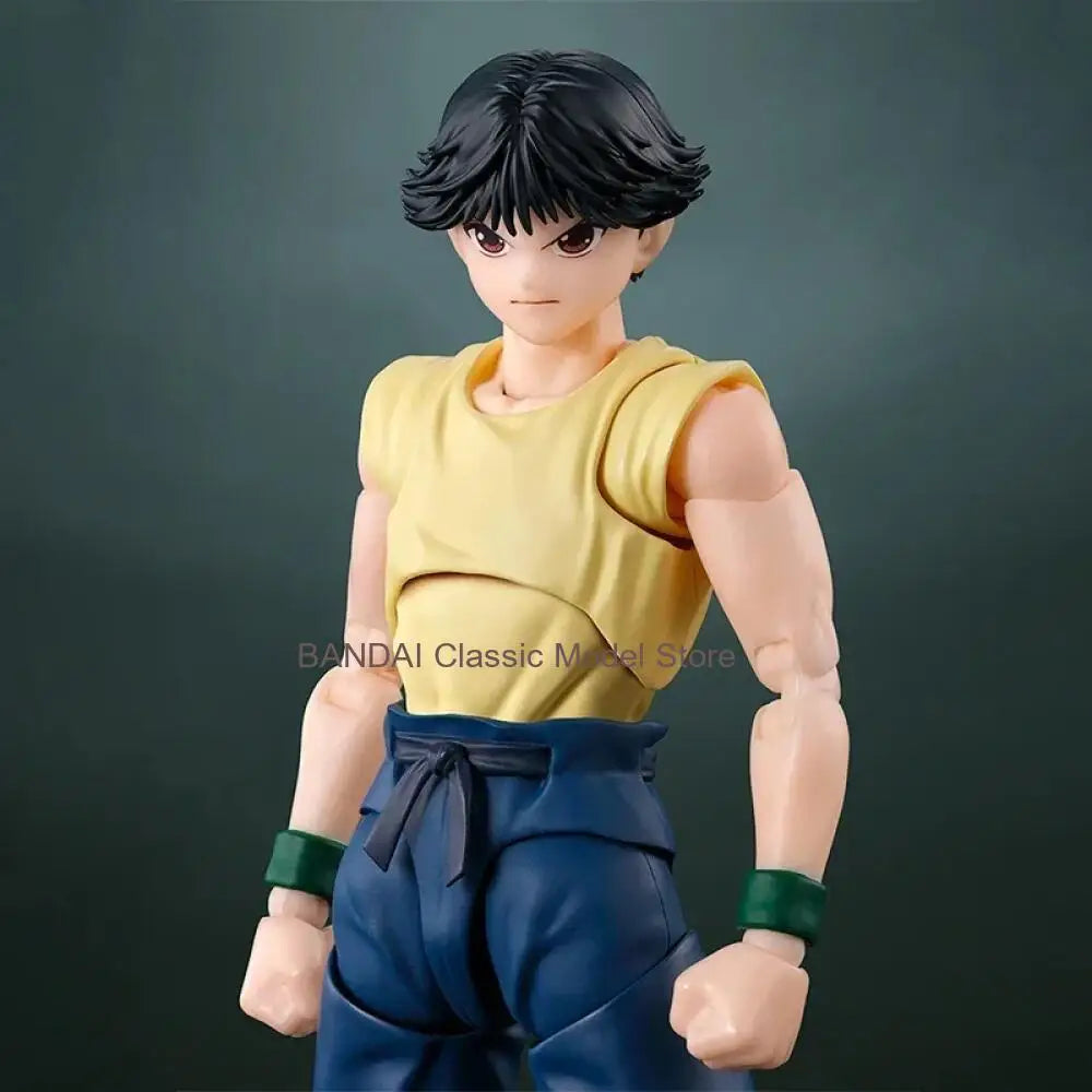 Original Bandai S.H.Figuarts SHF Yu Yu Hakusho YUSUKE URAMESHI Figure Finished Model kit  Anime full Action Toy Gift for kid set