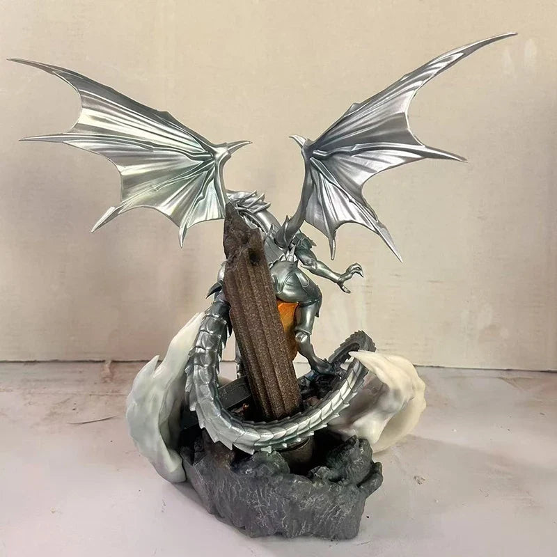 35cm Anime Yu-Gi-Oh! Mx Blue - Eyes White Dragon Figure Gk Scene Model Statue Desk Ornaments Statue Collectible Animation Role