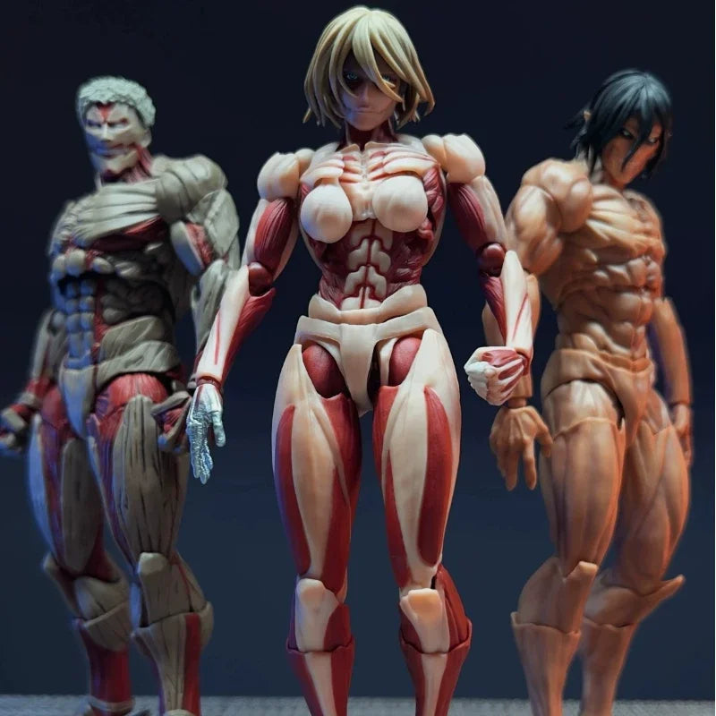 In Stock Attack On Titan Amazing Yamaguchi Revoltech Nr068 Female Titan Annie Leonhart Figure Gk Collection Model Toy Gift