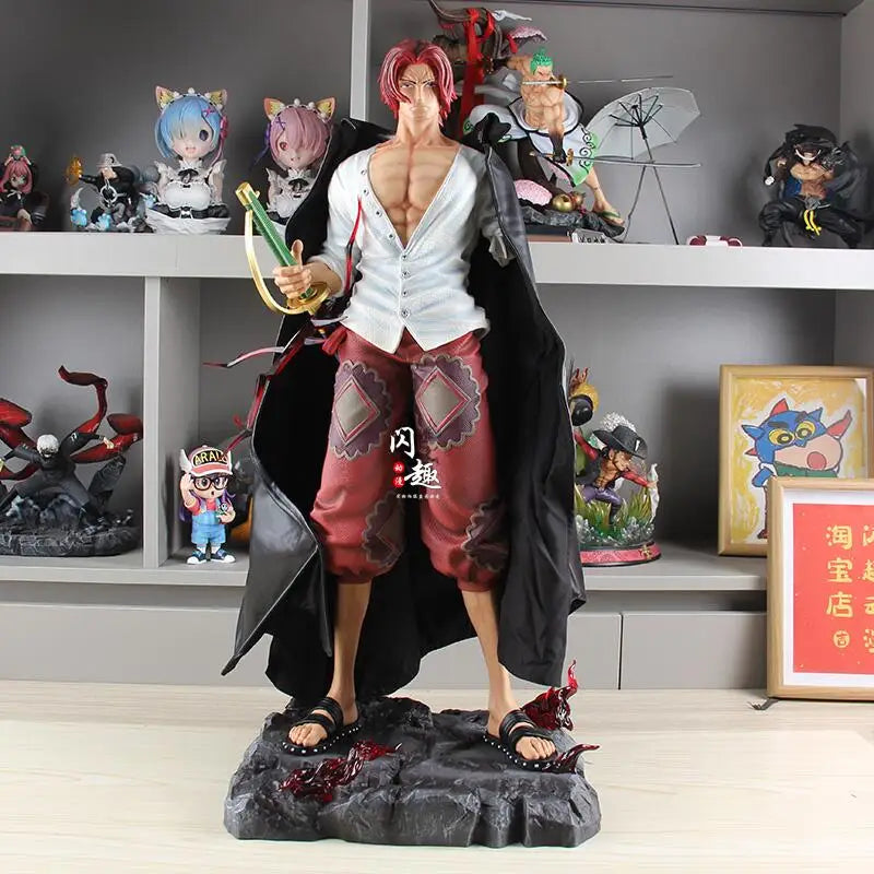 73cm One Piece Shanks Anime Figure Red Yonko Red Hair Shanks Action Figurine Model Pvc Statue Desk Decoration Kids Toy Gifts