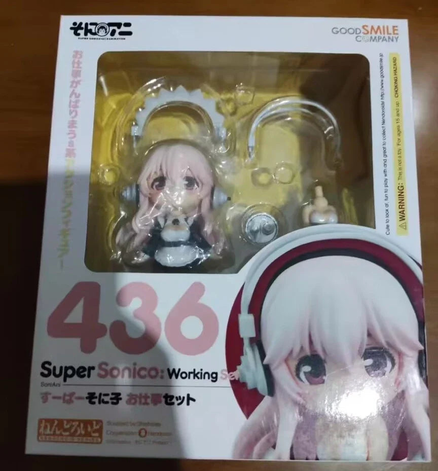 Original:Anime Figure Super Sonico #436 Q version figma PVC Action Anime Figure Model Toys Figure Collection Doll Gift
