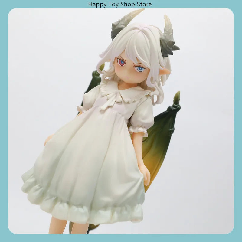 18.8cm Angry Dragon Girl White Standing Pose Anime Figure Model Statue