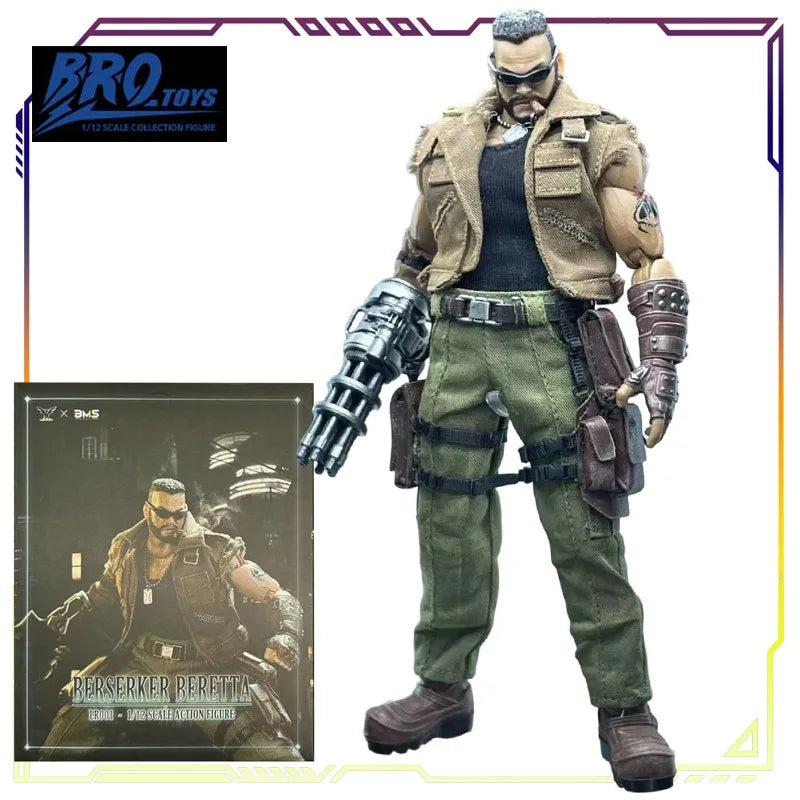Brotoys 1:12 Anime-Actionfigur – Bewegliche Puppenserie Barret Wallace mit Stoffkleidung, Spielzeugmodell, Ziergeschenk für Jungen