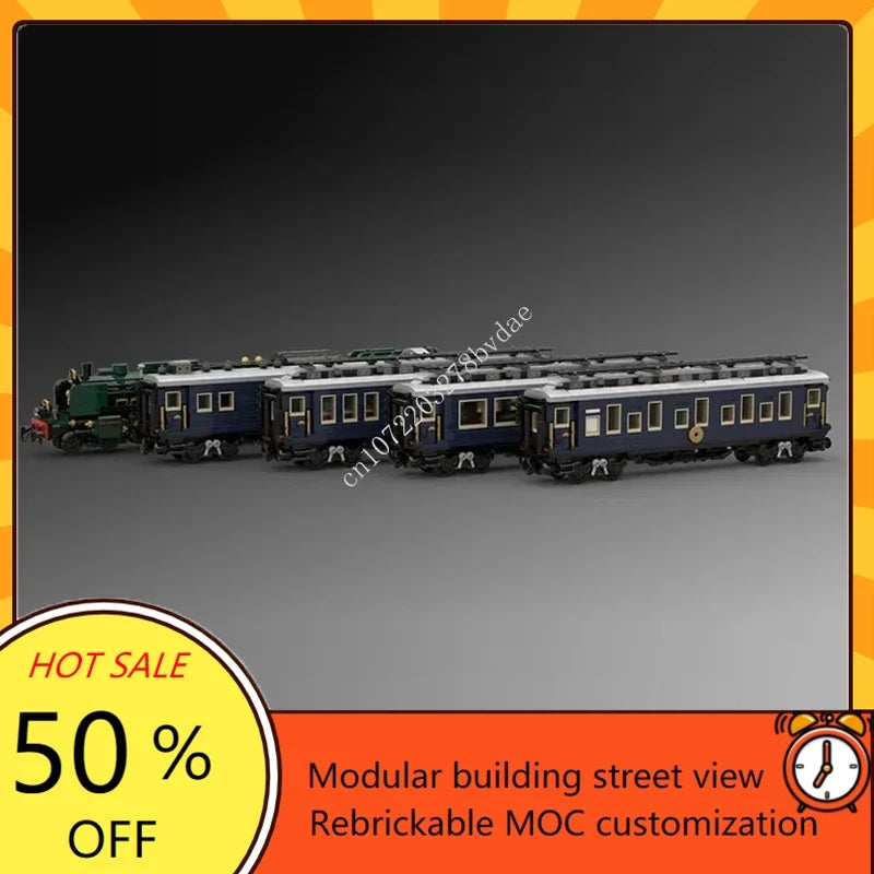 4899PCS MOC Orient Express Train Set Express locomotive Model Custom Puzzle DIY Assembly Technology Education Sets Toys Gifts