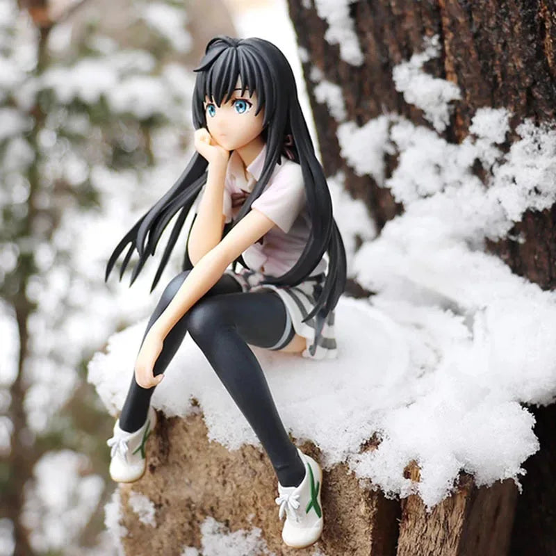 Anime My Teen Romantic Comedy Action Figure Luffy Yukinoshita Yukino Sitting Car Decoration PVC Collect Model Dolls Toys Gift