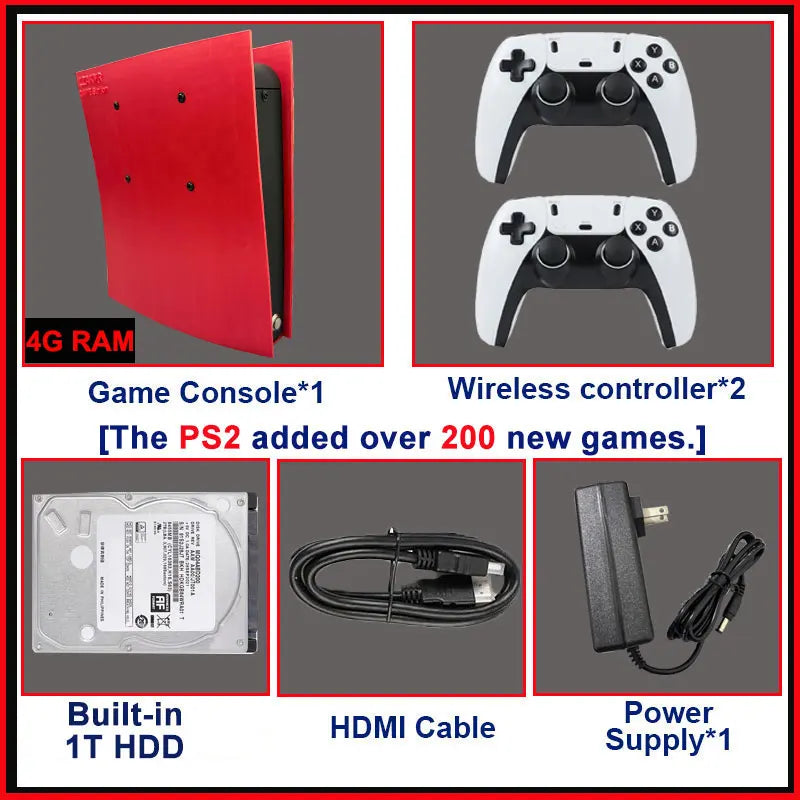 1TB X2 Game Console for PS2/PSP/N64/Wii/Gamecube/Saturn With 70000+Games 60+ Emulators Plug&Play For Win PC Wireless Controller