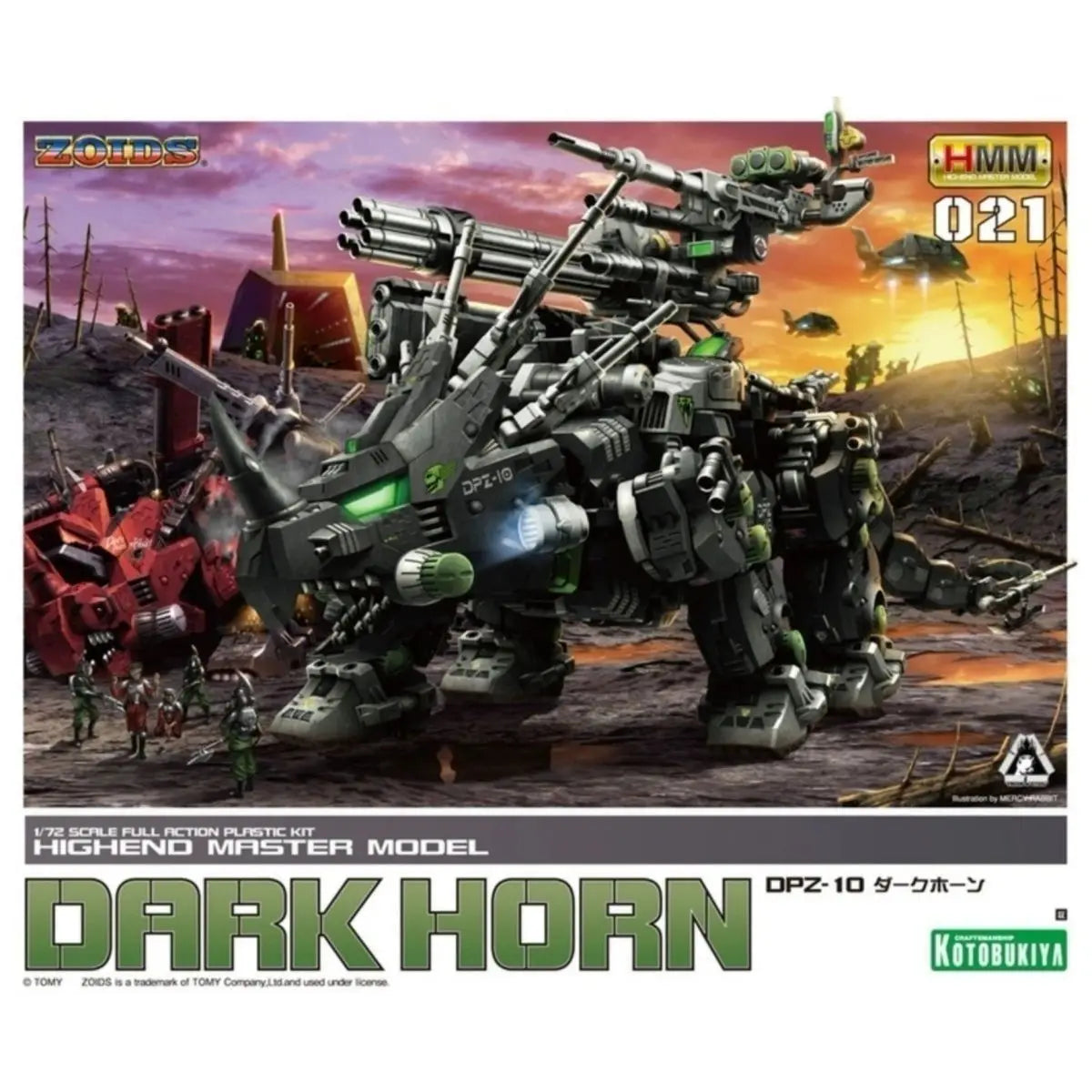 Kotobukiya 1/72 ZOIDS DPZ-10 ZD188 Dark Horn Anime Figure Assembly Model Toy Collection Birthday Gift Robot Ornament