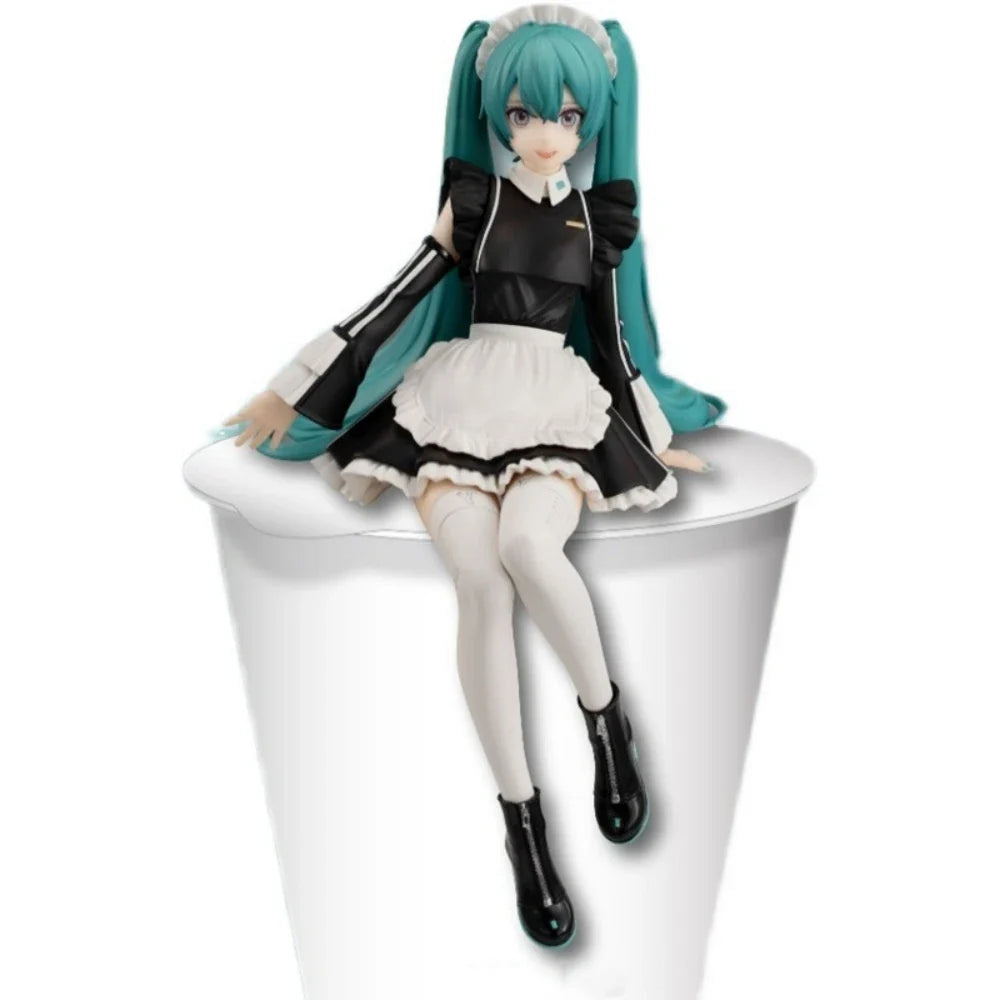 14cm New Anime Hatsune Miku  Virtual Singer Manga Sitting posture Model Toys computer desk cake  decoration cute toys free ship