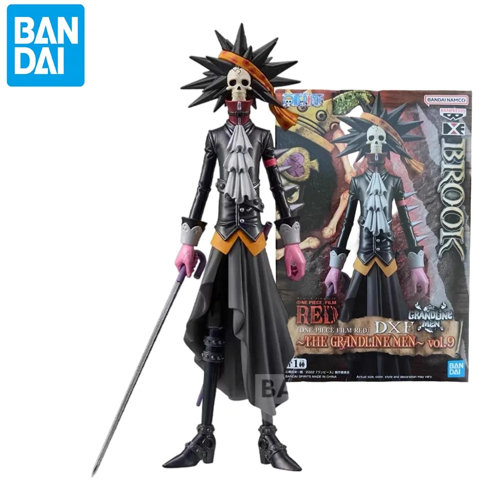 In Stock Original Bandai DXF THE GRANDLINE MEN FILM RED Brook Action Anime Model Collector Animation Figures Toys Gifts