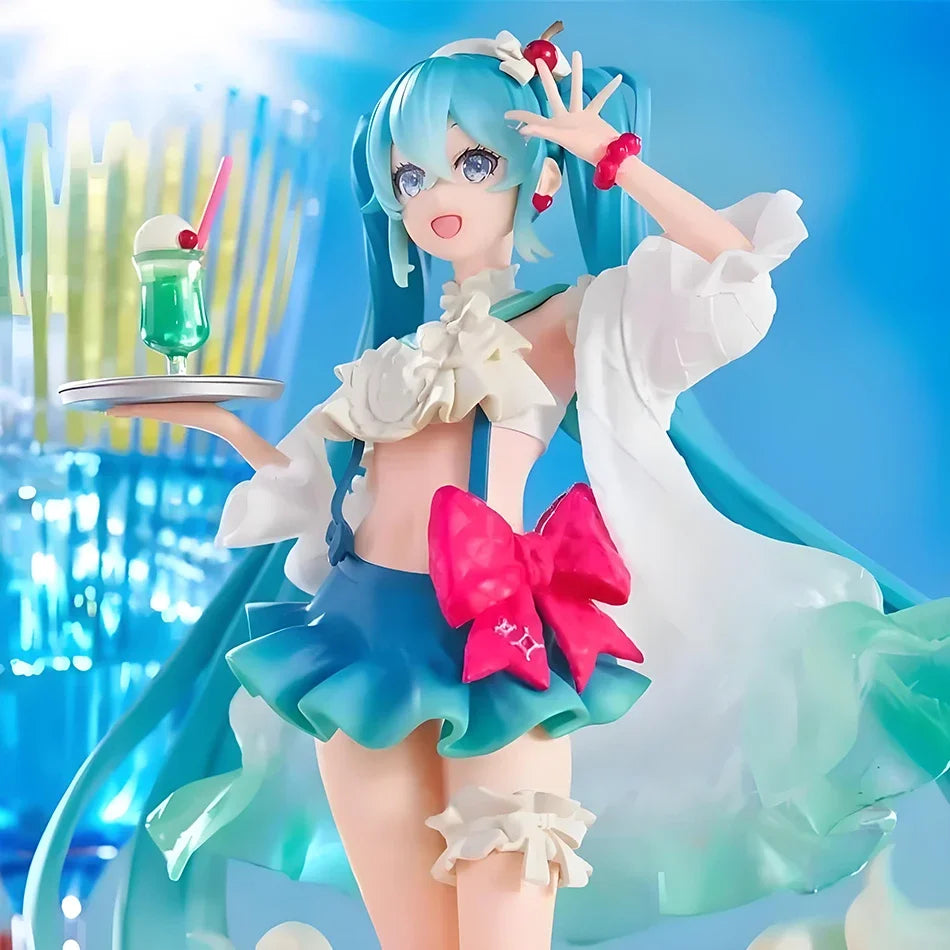 Judai Exceed Creative VOCALOID Hatsune Miku Melon Soda Float PVC Action Figure Model Doll Toys In Stock