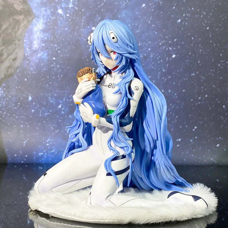 New Century New Theater Version Long Hair Kneeling Asuka Langley Beautiful Girl Anime Model Collectible Figure Gift