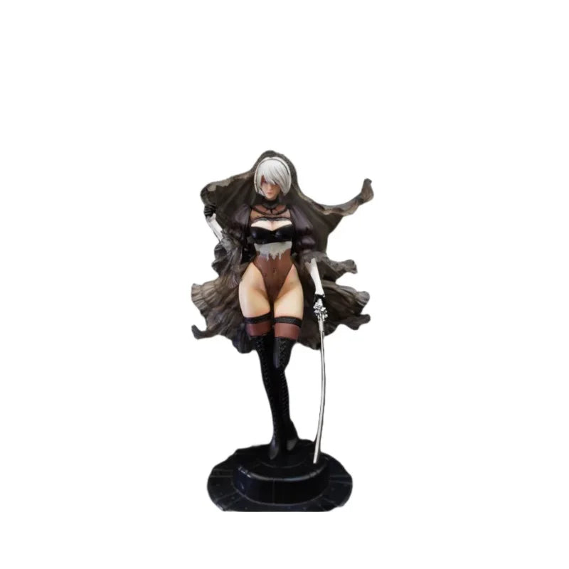 NieR:Automata Nier Bridal Gown Figure, Dual Interchangeable Head Sculpts, Elegant Collectible Model Gift for Fans