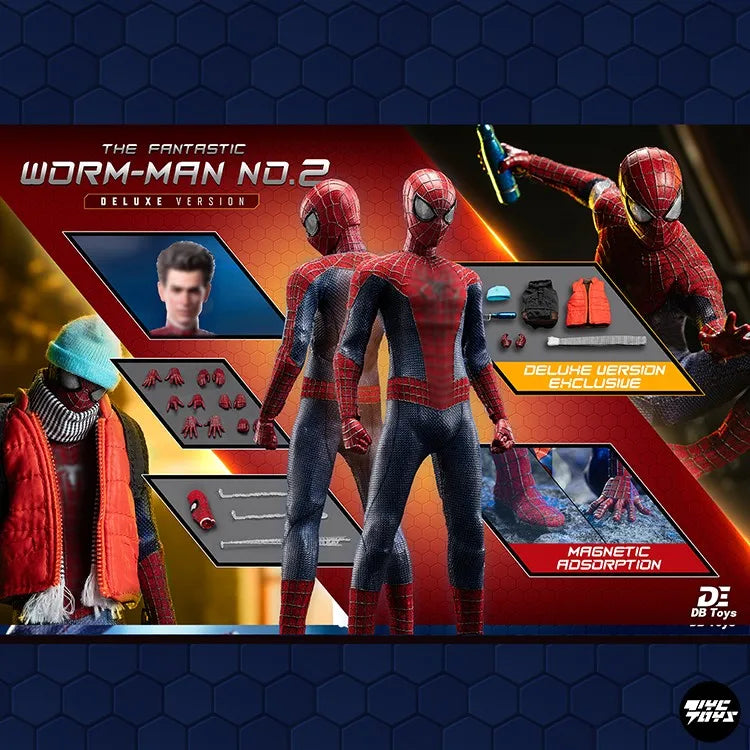 DB TOYS 6in Garfield Amazing Spider-Man 1/12 Scale Fabric Suit Action Figure Anime Model Trendy Toys Desktop Doll Collectibles