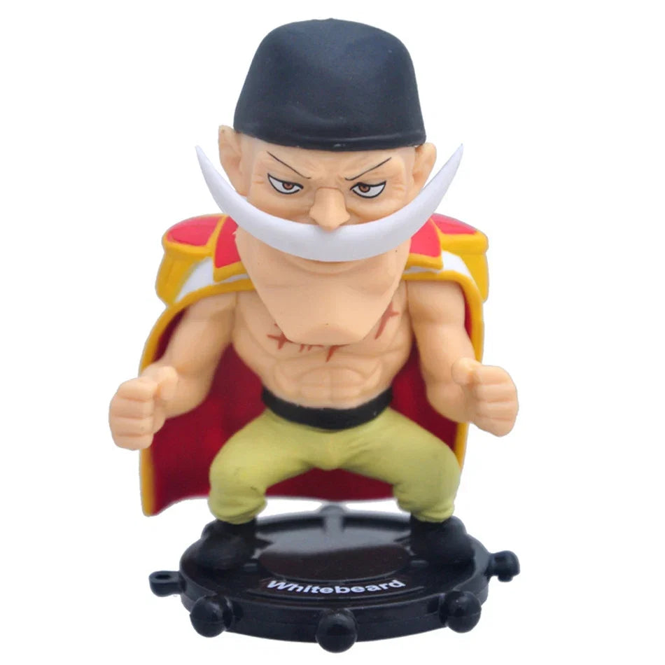 6pcs A B Anime One Piece Q Edition Luffy Ace Choba Handheld Ornament Anime Peripheral Doll Model Desktop Ornament Decoration