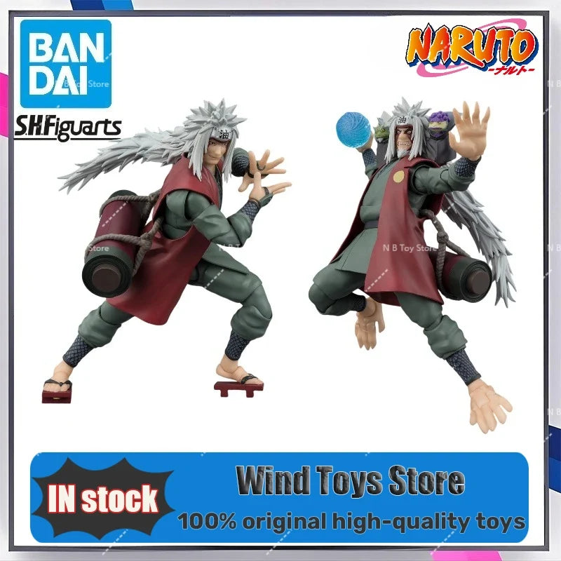 Original Bandai Naruto S.H.Figuarts JIRAIYA Hidden Leaf Heroic Master Sage Mode Sage Set PVC Figure Action Toys Collection Model
