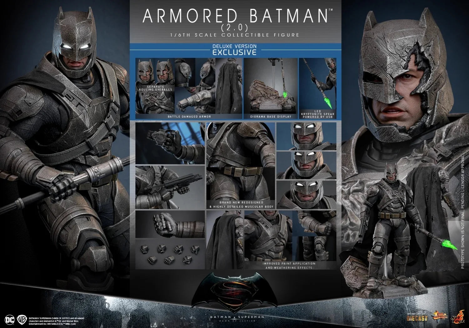 Original In Stock Hottoys Ht 1/6 Bvs Armored Batman 2.0 Mms742 Mms743 Alloy Action Figure Kids Toy Birthday Gifts