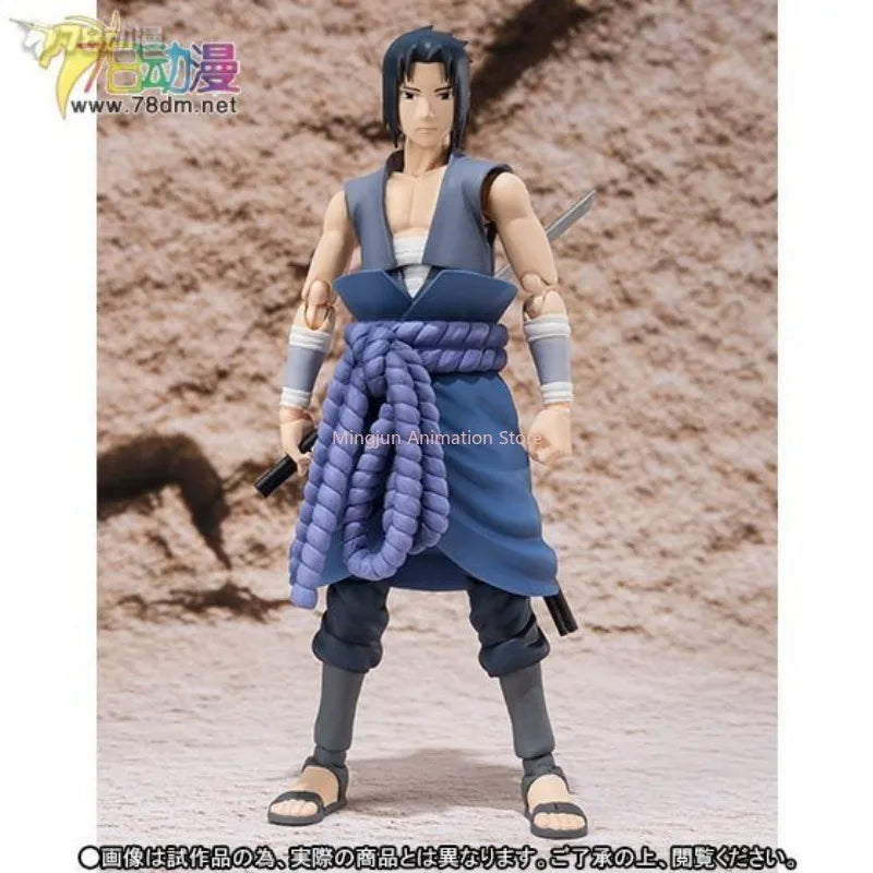 In stock Original Bandai S.H.Figuarts Naruto Uchiha Sasuke (Itachi Battle) Model Decoration Action Figure Toy Collection Gift