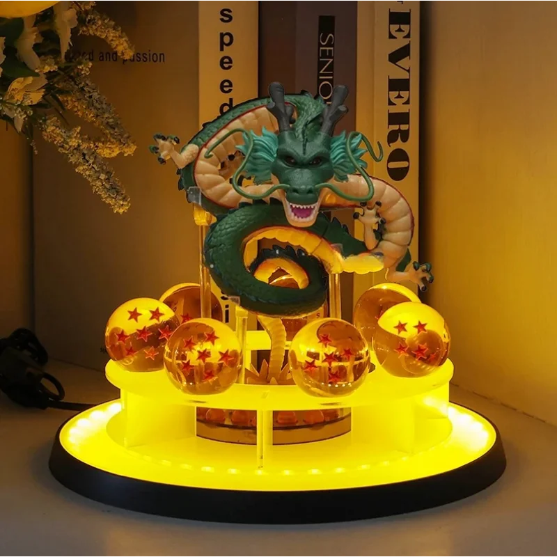 DBZ Anime Shenlong Figures Set Esferas Del Dragon and 7 Stars Dragon Crystal Balls 3.5cm Shelf Figurine Collection Model Toys