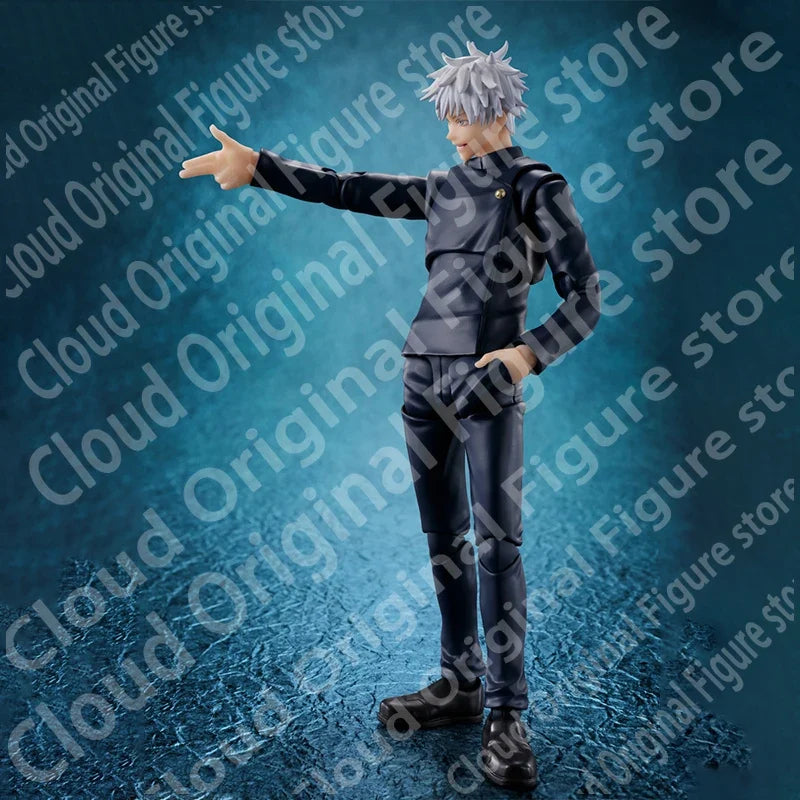In Stock 100% Bandai SHF S.H.Figurats Jujutsu Kaisen Satoru Gojo High School Anime Action Figure Finished Model Toy Decoration