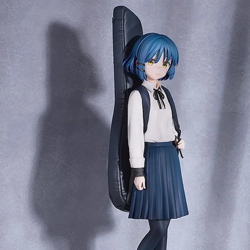 Lonely rock figure guitar, blue-haired beautiful girl two-dimensional animation statue model peripheral ornaments