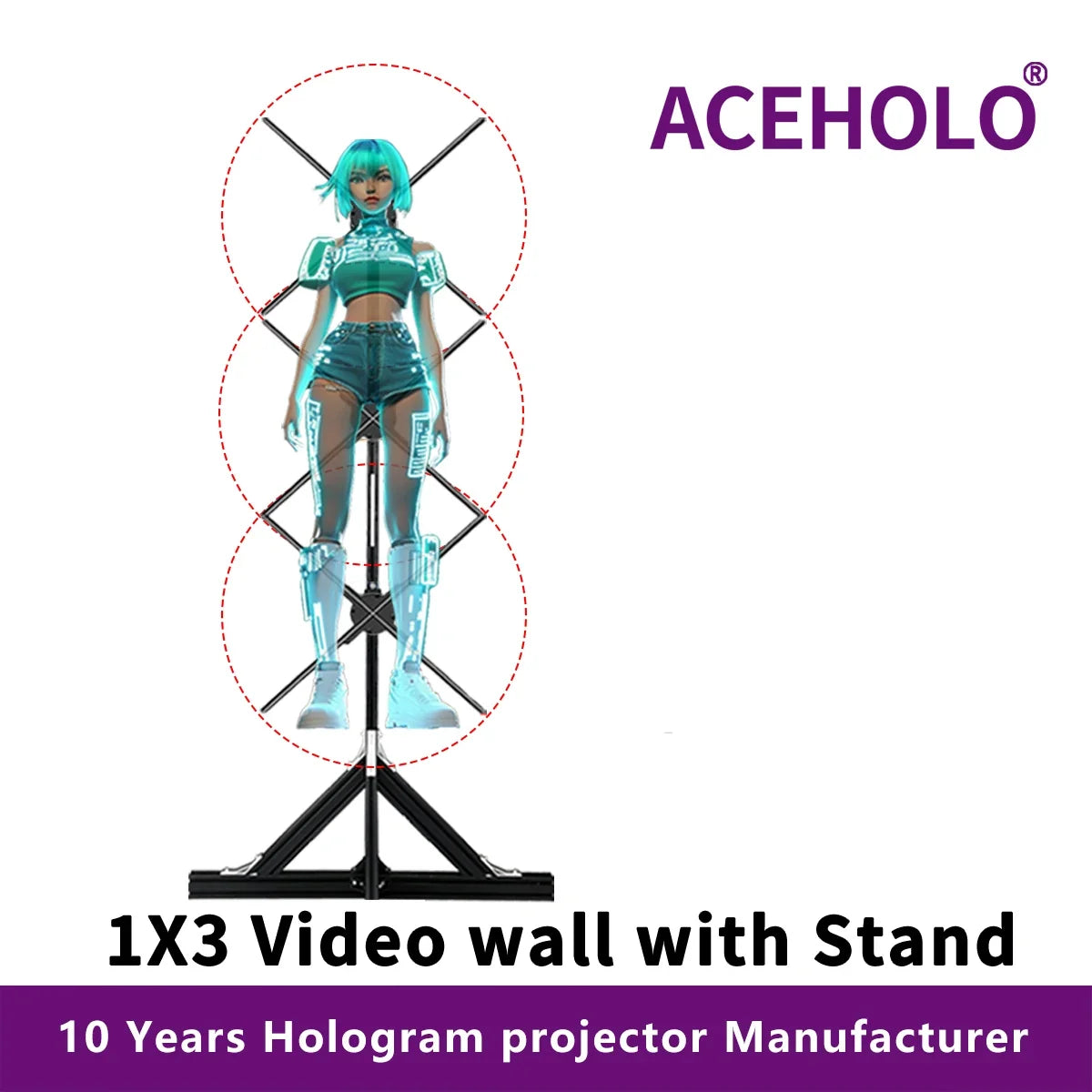 3pcs hologram projector video wall synchronization advertising hologram projector 3d led fan display for event new year