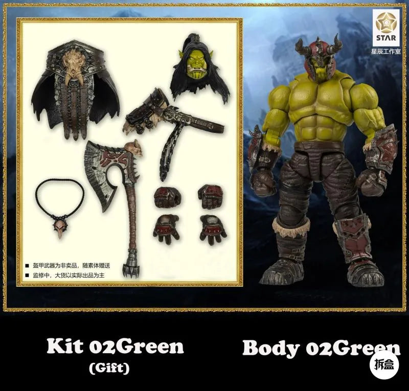 Spot Star Studio Original 1/12 Ancient War Meat Colored Orc Green Orc Warcraft Mobile Doll Model Handmade Toy Collection Gift