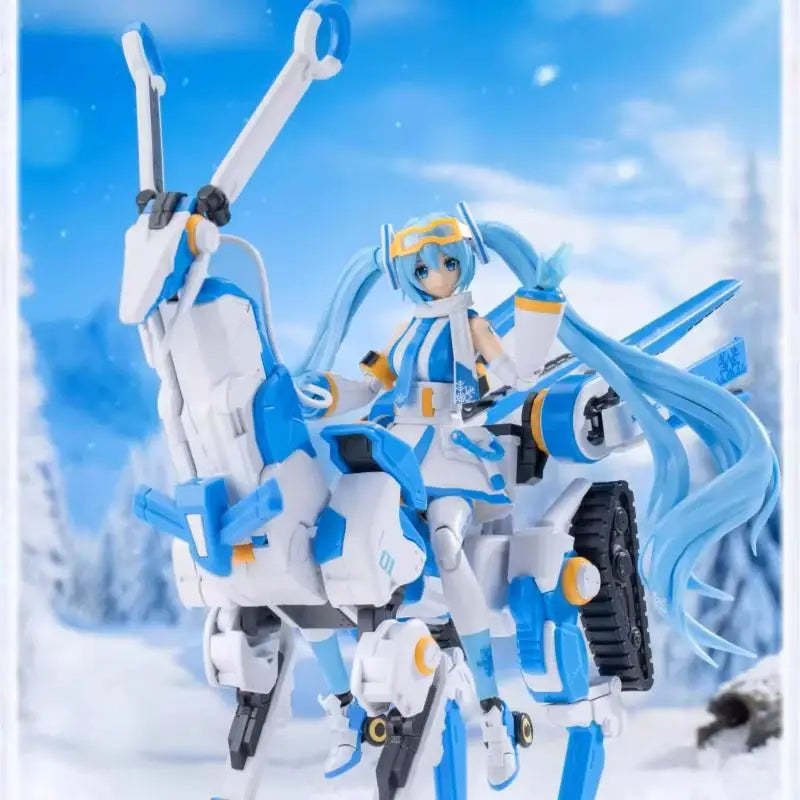 2026 Neue Hatsune Miku Snow Miku Echoing Frost Limited Edition Rentier-Schneemobil-Bausatz mit Umhang Anime Figur Spielzeug