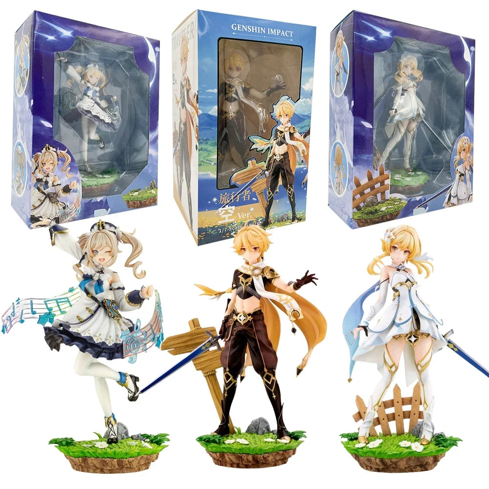 20cm Lumine Anime Game Figure Genshin Figure Barbara Aether Figurine Collectible Model Doll Toy Gift Action Figure PVC Boxed