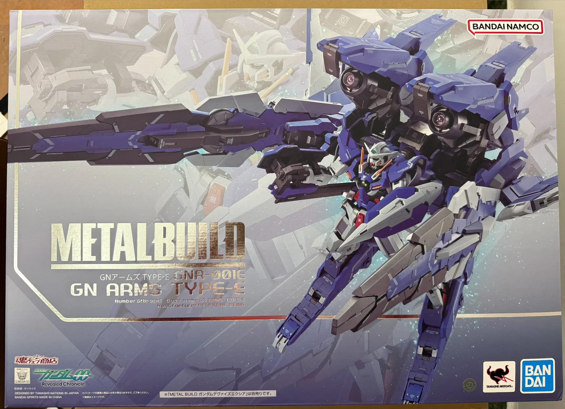 BANDAI Mobile Suit Gundam 00  METAL BUILD GN ARMS TYPE-E GN+GNR-001E GUN-001+GNR-001E GN ARMOR TYPE-E   Authentic  Figure Model