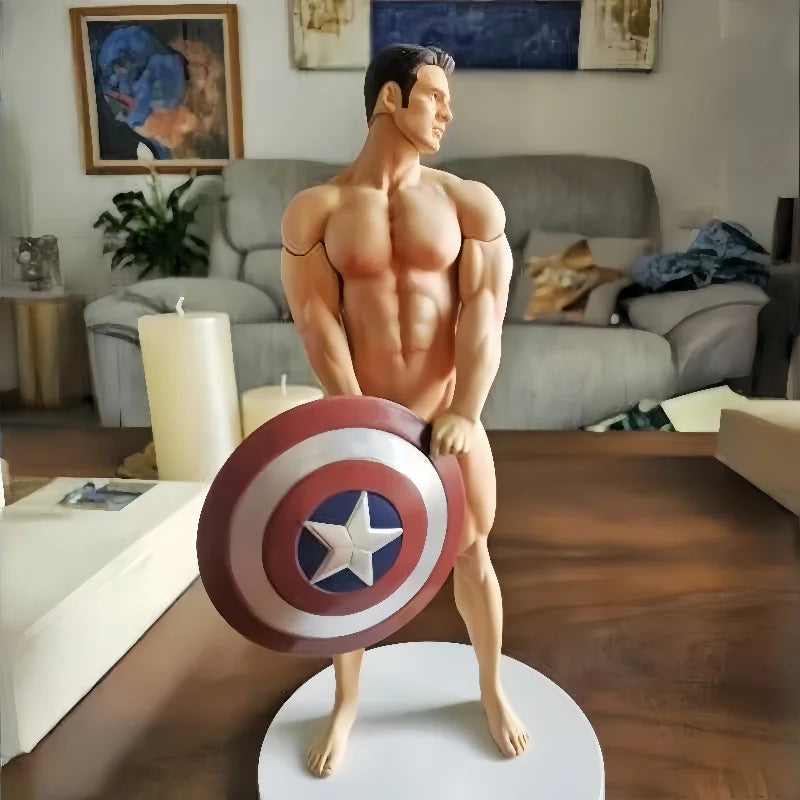 Captain America Chris Evans Artistic Handheld Action Figure With Accessories Collection Spot Goods Mobile PVC Model Toys Gift