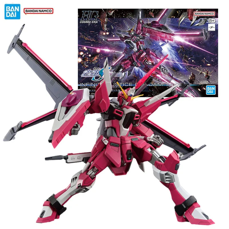 Bandai Original Genuine Figure Gundam Model Kit HGCE 1/144 Infinite Justice Gundam Type II Collection Model Action Figure Toys