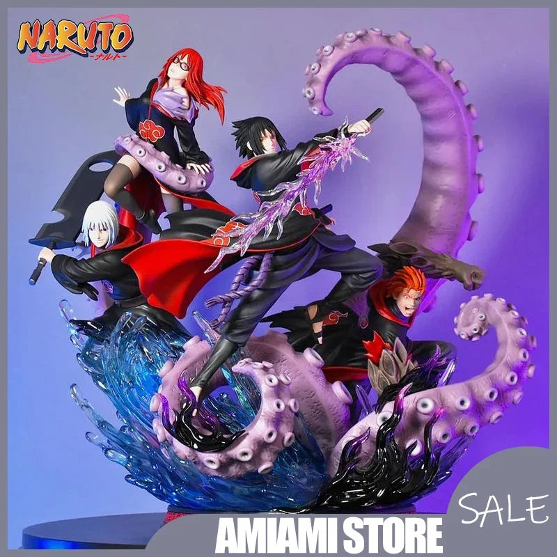 40cm Naruto Taka Squad Scene Statue Sasuke Suigetsu Karin Extra Large Anime Figure Epic Multi-Character Model Collection Gift