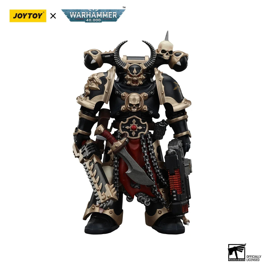 JOYTOY 1/18 Action Figure Warhammer 40K Chaos Space Marines Black Legion Chosen Champion Figures Toys Model