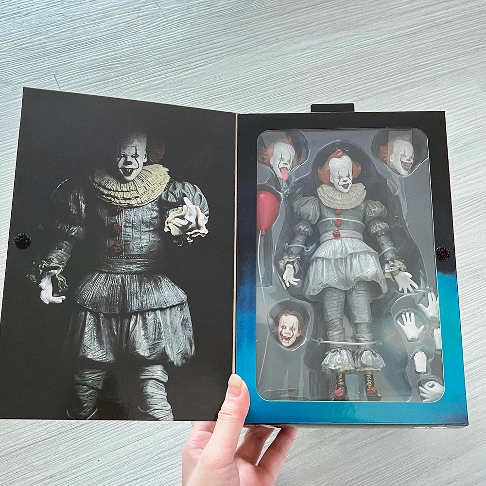 NECA Pennywise Joker Figure Stephen King's It Pennywise Joker Clown Model Halloween Horror Toy Christmas Birthday Gifts