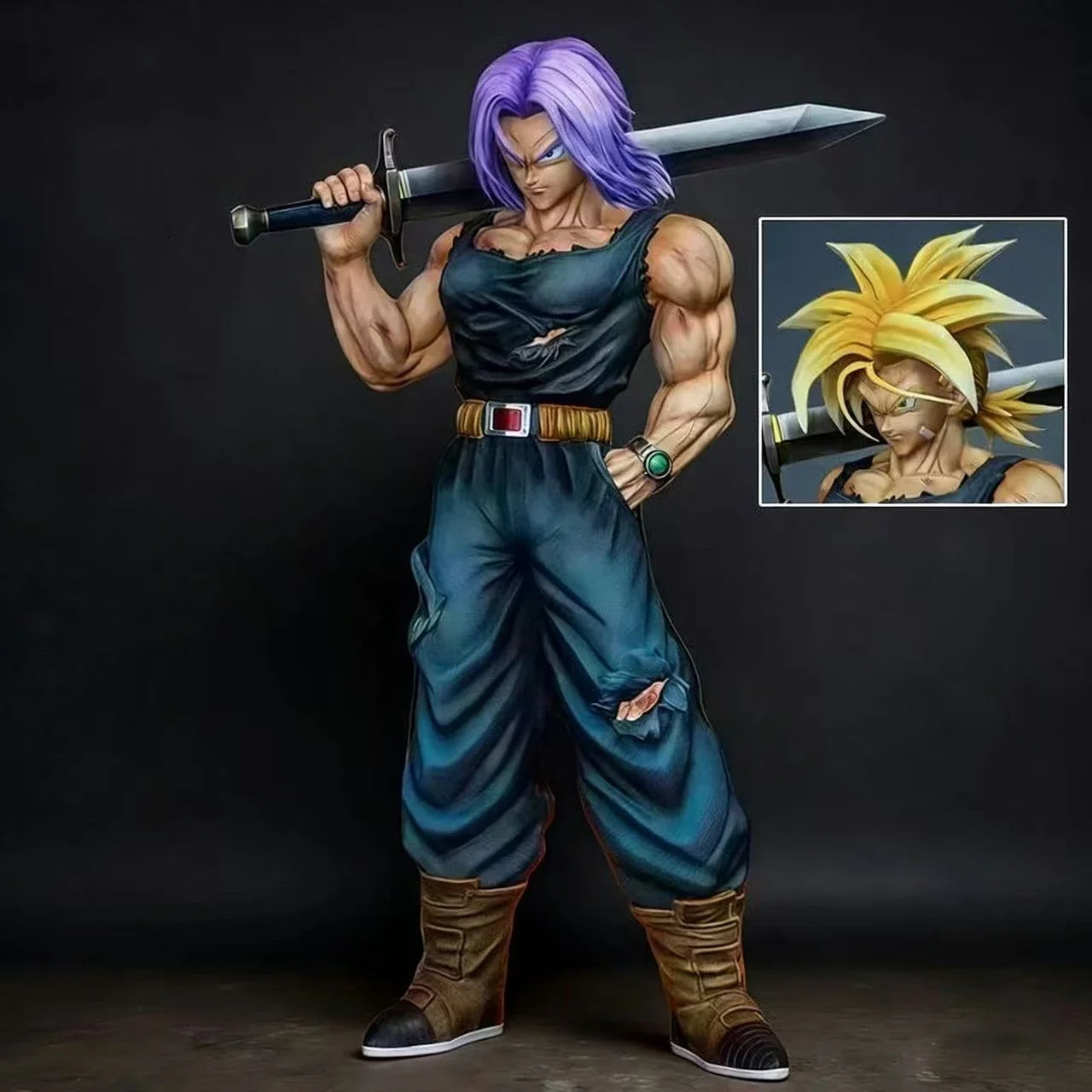 32.5cm/12.8inch Dragon Ball Z Trunks Figure Replace Heads Future Trunks Super Saiyan Action Figures Collection Mode Toys Gifts