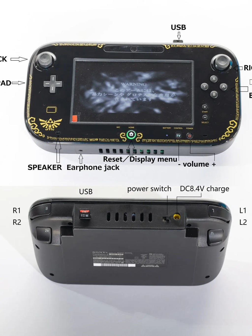 Retro   6.5 inch ps2  portable  game console   LCD Kids Color Game Player